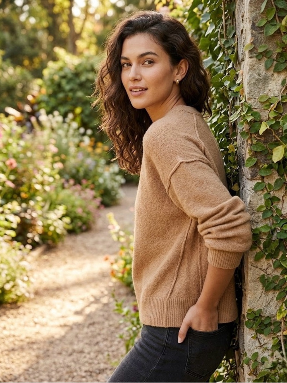 Toffee Textured Knit Sweater